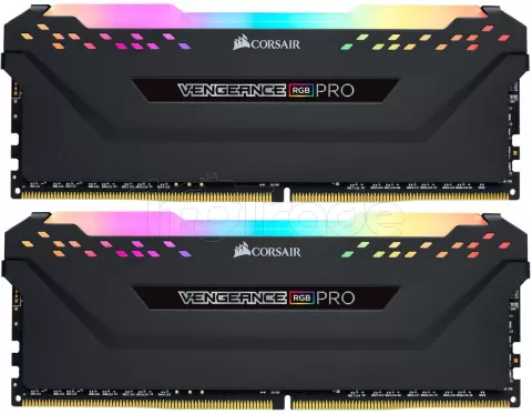 Photo de Kit Barrettes mémoire 16Go (2x8Go) DIMM DDR4 Corsair Vengeance Pro RGB 3000Mhz (Noir)