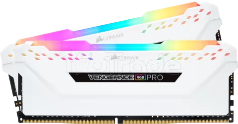 Kit Barrettes mémoire 16Go (2x8Go) DIMM DDR4 Corsair Vengeance RT RGB  3600Mhz (Noir/Blanc) à prix bas