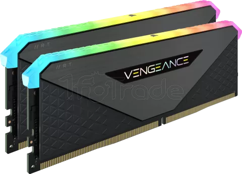 Photo de Kit Barrettes mémoire 16Go (2x8Go) DIMM DDR4 Corsair Vengeance RT RGB  3200Mhz (Noir)