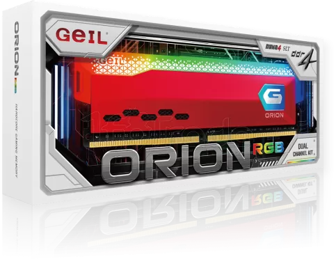 Photo de Kit Barrettes mémoire 16Go (2x8Go) DIMM DDR4 GeIL Orion RGB 3200Mhz (Noir)