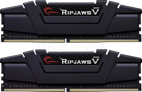 Photo de Kit Barrettes mémoire 16Go (2x8Go) DIMM DDR4 G.Skill RipJaws V  3200Mhz (Noir)