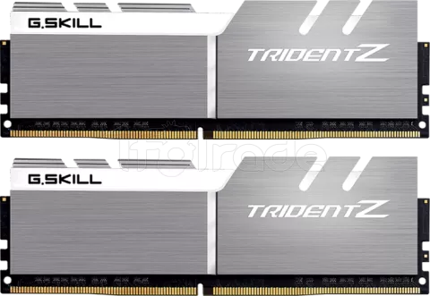 Photo de Kit Barrettes mémoire 16Go (2x8Go) DIMM DDR4 G.Skill Trident Z  3200Mhz (Gris et Blanc)
