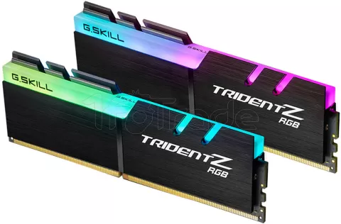 Photo de Kit Barrettes mémoire 16Go (2x8Go) DIMM DDR4 G.Skill Trident Z RGB  3200Mhz AMD (Noir)