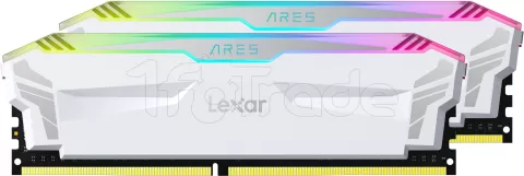 Photo de Kit Barrettes mémoire 16Go (2x8Go) DIMM DDR4 Lexar Ares RGB  4000Mhz (Blanc)