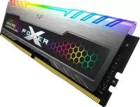 Photo de Kit Barrettes mémoire 16Go (2x8Go) DIMM DDR4 Silicon Power XPower Turbine RGB PC4-25600 (3200 Mhz) (Gris)