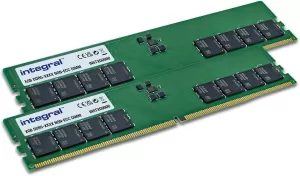 Photo de Kit Barrettes mémoire 16Go (2x8Go) DIMM DDR5 Integral 4800MHz (Vert)
