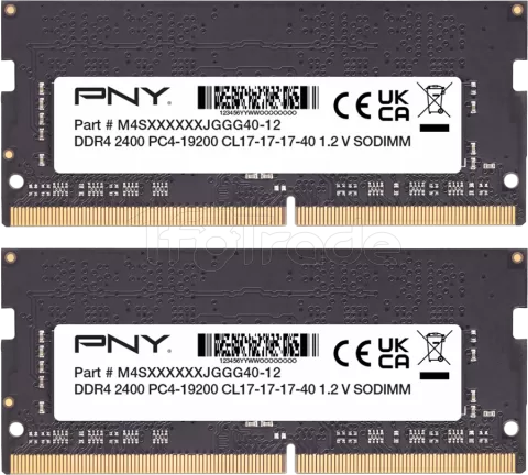 Kit Barrettes mémoire 16Go (2x8Go) SODIMM DDR4 PNY 2400MHz pour  professionnel, 1fotrade Grossiste informatique