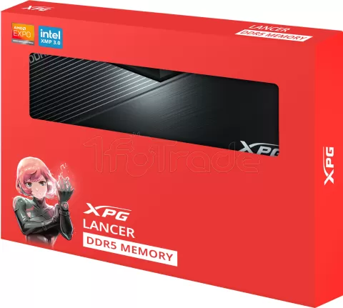 Photo de Kit Barrettes mémoire 32Go (2x16Go) DIMM Adata XPG Lancer Blade 6000MHz (Noir)