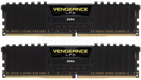 Photo de Kit Barrettes mémoire 32Go (2x16Go) DIMM DDR4 Corsair Vengeance LPX PC4-21300 (2666 Mhz) (Noir)