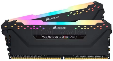 Photo de Kit Barrettes mémoire 32Go (2x16Go) DIMM DDR4 Corsair Vengeance Pro RGB 2666Mhz (Noir)