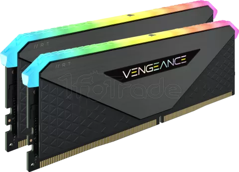 Photo de Kit Barrettes mémoire 32Go (2x16Go) DIMM DDR4 Corsair Vengeance RT RGB  3600Mhz (Noir)