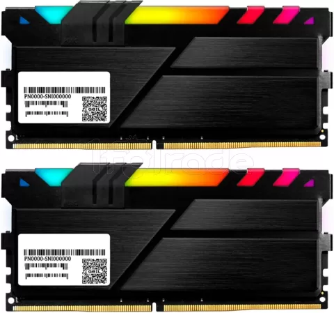 Photo de Kit Barrettes mémoire 32Go (2x16Go) DIMM DDR4 GeIL Evo X II RGB PC4-24000 (3000 Mhz) (Noir)