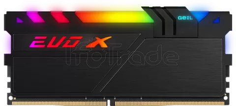 Photo de Kit Barrettes mémoire 32Go (2x16Go) DIMM DDR4 GeIL Evo X II RGB PC4-24000 (3000 Mhz) (Noir)