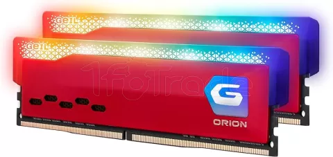 Photo de Kit Barrettes mémoire 32Go (2x16Go) DIMM DDR4 GeIL Orion RGB 3200Mhz AMD (Rouge)