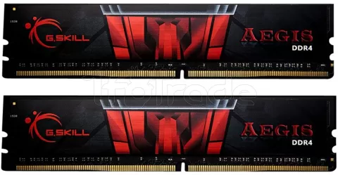 Photo de Kit Barrettes mémoire 32Go (2x16Go) DIMM DDR4 G.Skill Aegis  3000Mhz (Noir et Rouge)