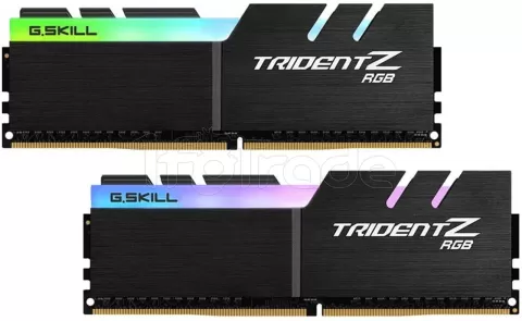 Photo de Kit Barrettes mémoire 32Go (2x16Go) DIMM DDR4 G.Skill Trident Z RGB 3200Mhz (Noir)