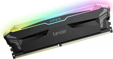 Photo de Kit Barrettes mémoire 32Go (2x16Go) DIMM DDR4 Lexar Ares RGB  3600Mhz (Noir)