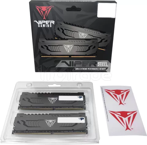 Photo de Kit Barrettes mémoire 32Go (2x16Go) DIMM DDR4 Patriot Viper Steel  3600Mhz (Noir)