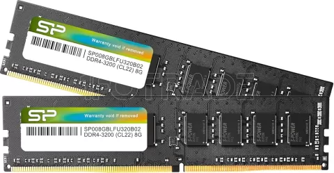 Photo de Kit Barrettes mémoire 32Go (2x16Go) DIMM DDR4 Silicon Power 3200Mhz CL22 (Noir)