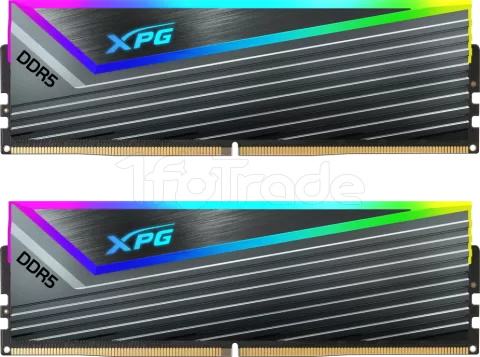 Photo de Kit Barrettes mémoire 32Go (2x16Go) DIMM DDR5 Adata XPG Caster 6400MHz (Gris)