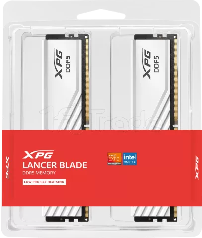 Photo de Kit Barrettes mémoire 32Go (2x16Go) DIMM DDR5 Adata XPG Lancer Blade  6000MHz (Blanc)