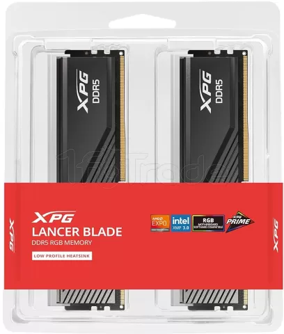 Photo de Kit Barrettes mémoire 32Go (2x16Go) DIMM DDR5 Adata XPG Lancer Blade 6000MHz (Noir)