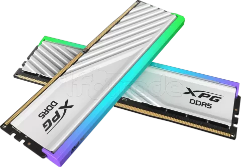 Photo de Kit Barrettes mémoire 32Go (2x16Go) DIMM DDR5 Adata XPG Lancer Blade RGB  6400MHz (Blanc)
