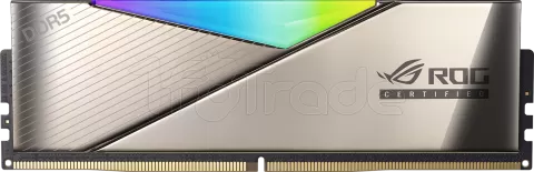 Photo de Kit Barrettes mémoire 32Go (2x16Go) DIMM DDR5 Adata XPG Lancer Rog Certified RGB 6600MHz (Argent)