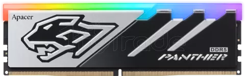 Photo de Kit Barrettes mémoire 32Go (2x16Go) DIMM DDR5 Apacer Panther RGB 5600MHz (Noir/Argent)