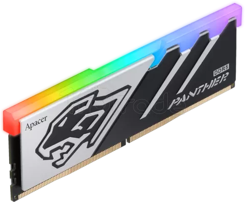 Photo de Kit Barrettes mémoire 32Go (2x16Go) DIMM DDR5 Apacer Panther RGB 6000MHz (Noir/Argent)