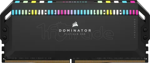 Photo de Kit Barrettes mémoire 32Go (2x16Go) DIMM DDR5 Corsair Dominator Platinum RGB 5200MHz CL40 (Noir)