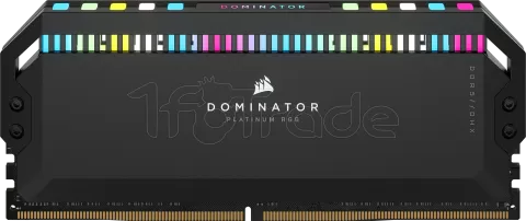 Photo de Kit Barrettes mémoire 32Go (2x16Go) DIMM DDR5 Corsair Dominator Platinum RGB 6000MHz (Noir)