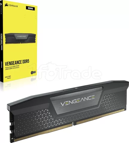 Photo de Kit Barrettes mémoire 32Go (2x16Go) DIMM DDR5 Corsair Vengeance  5200MHz AMD Expo (Noir)