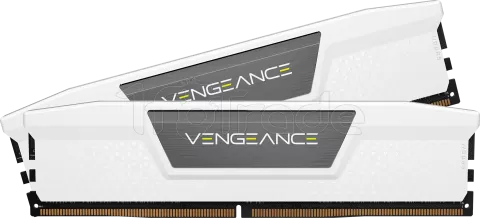 Photo de Kit Barrettes mémoire 32Go (2x16Go) DIMM DDR5 Corsair Vengeance  5600MHz CL36 (Blanc)