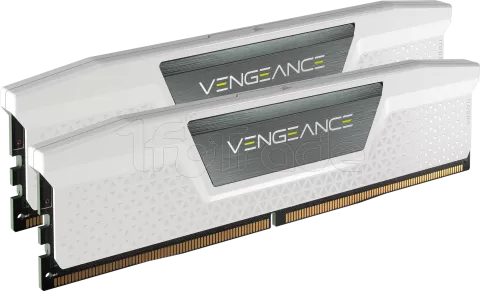 Photo de Kit Barrettes mémoire 32Go (2x16Go) DIMM DDR5 Corsair Vengeance  5600MHz CL36 (Blanc)