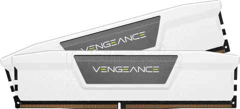 Photo de Kit Barrettes mémoire 32Go (2x16Go) DIMM DDR5 Corsair Vengeance  6000MHz (Blanc)