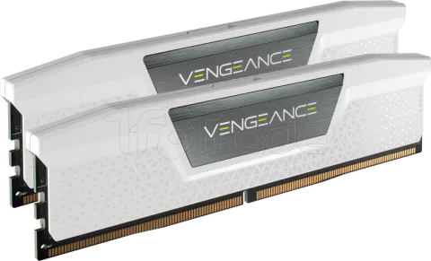 Photo de Kit Barrettes mémoire 32Go (2x16Go) DIMM DDR5 Corsair Vengeance 6000MHz (Blanc)