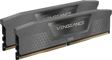 Photo de Kit Barrettes mémoire 32Go (2x16Go) DIMM DDR5 Corsair Vengeance 6000MHz CL28 (Noir)