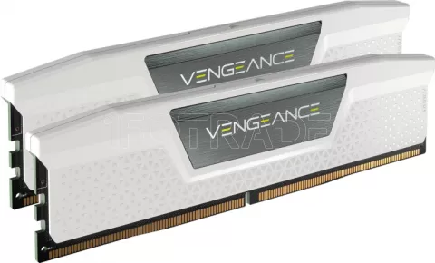 Photo de Kit Barrettes mémoire 32Go (2x16Go) DIMM DDR5 Corsair Vengeance 6000MHz CL36 (Blanc)