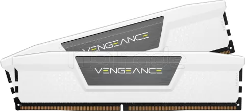 Photo de Kit Barrettes mémoire 32Go (2x16Go) DIMM DDR5 Corsair Vengeance 6400MHz CL32 (Blanc)