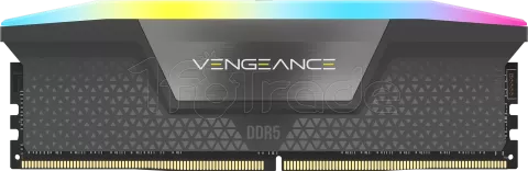 Photo de Kit Barrettes mémoire 32Go (2x16Go) DIMM DDR5 Corsair Vengeance RGB  5200MHz CL40 (Noir)