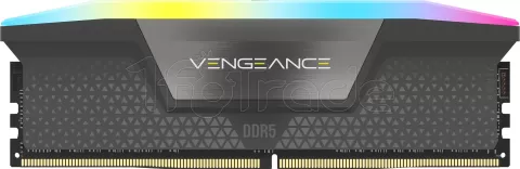 Photo de Kit Barrettes mémoire 32Go (2x16Go) DIMM DDR5 Corsair Vengeance RGB  5600MHz CL36 (Noir)