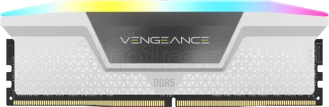 Photo de Kit Barrettes mémoire 32Go (2x16Go) DIMM DDR5 Corsair Vengeance RGB 6000MHz (Blanc)