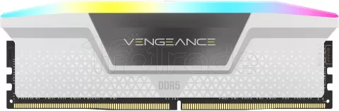 Photo de Kit Barrettes mémoire 32Go (2x16Go) DIMM DDR5 Corsair Vengeance RGB  6000MHz CL40 (Blanc)