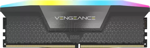 Photo de Kit Barrettes mémoire 32Go (2x16Go) DIMM DDR5 Corsair Vengeance RGB  6000MHz CL40 (Noir)