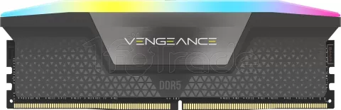 Photo de Kit Barrettes mémoire 32Go (2x16Go) DIMM DDR5 Corsair Vengeance RGB  6200MHz CL36 (Noir)