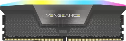 Photo de Kit Barrettes mémoire 32Go (2x16Go) DIMM DDR5 Corsair Vengeance RGB  6400MHz CL36 (Noir)