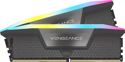 Photo de Kit Barrettes mémoire 32Go (2x16Go) DIMM DDR5 Corsair Vengeance RGB  6600MHz (Noir)