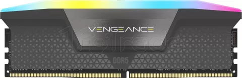 Photo de Kit Barrettes mémoire 32Go (2x16Go) DIMM DDR5 Corsair Vengeance RGB 7000MHz CL34 (Noir)