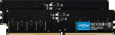 Photo de Kit Barrettes mémoire 32Go (2x16Go) DIMM DDR5 Crucial Classic 5600MHz (Noir)